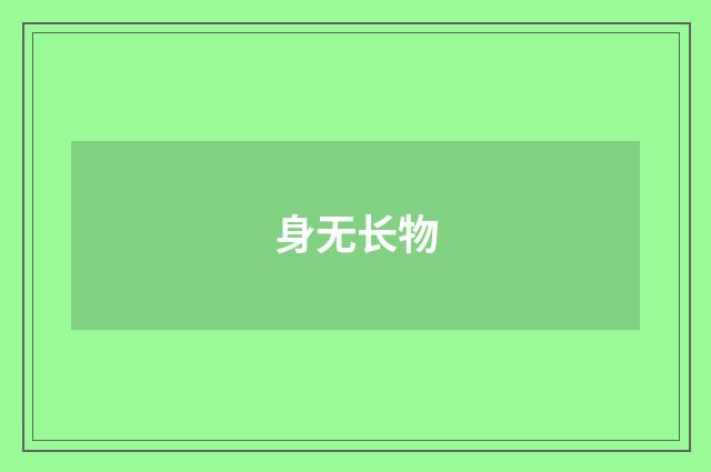 身无长物