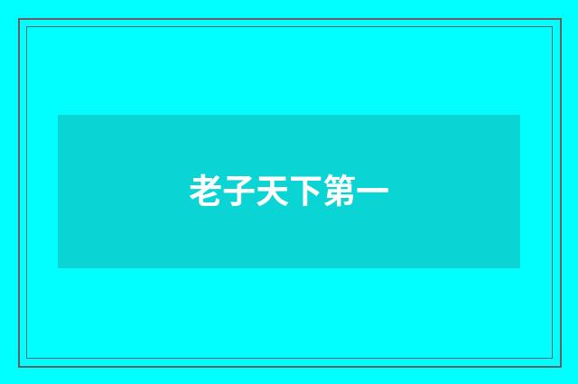 老子天下第一