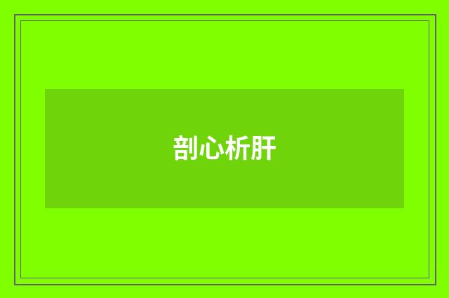 剖心析肝