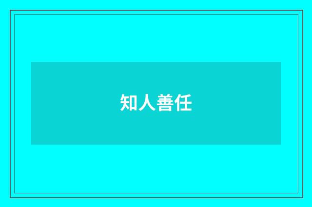 知人善任