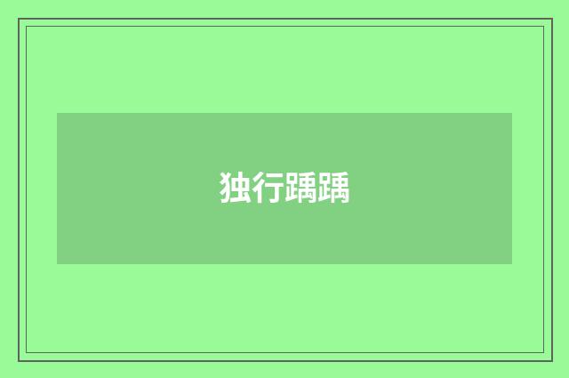 独行踽踽