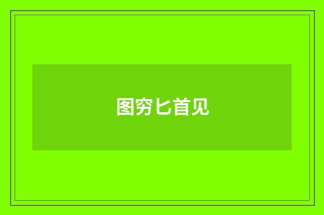 图穷匕首见