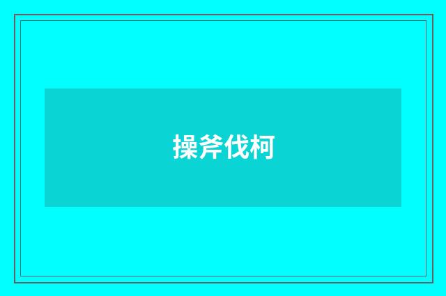 操斧伐柯