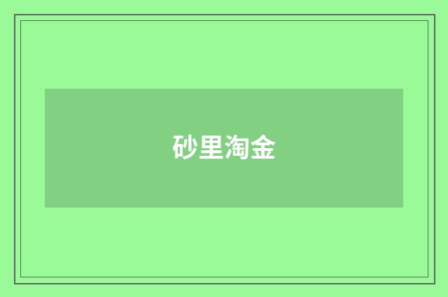 砂里淘金