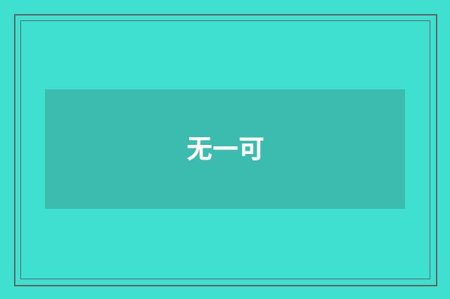 无一可
