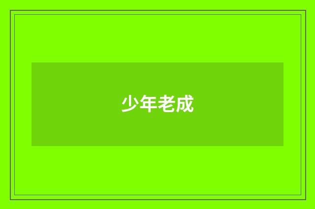少年老成