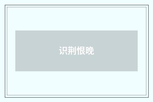 识荆恨晚