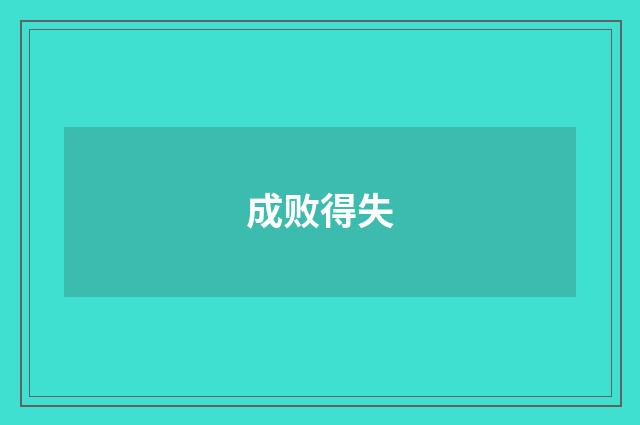 成败得失