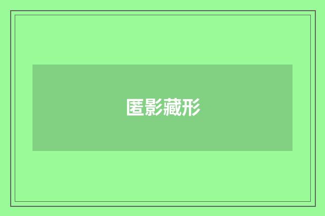 匿影藏形