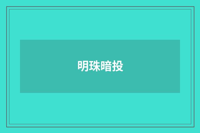 明珠暗投