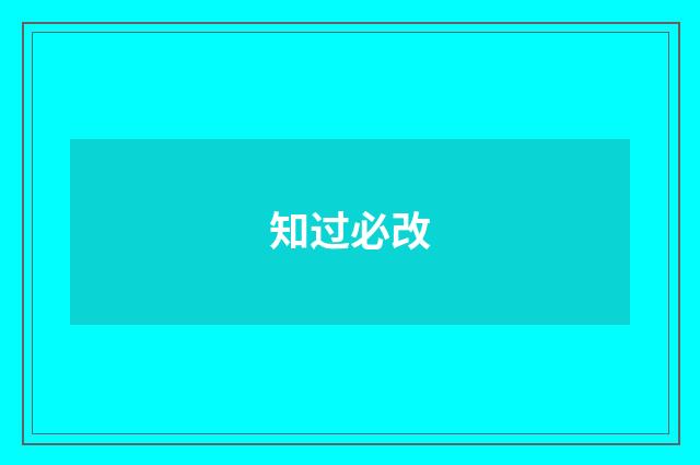 知过必改