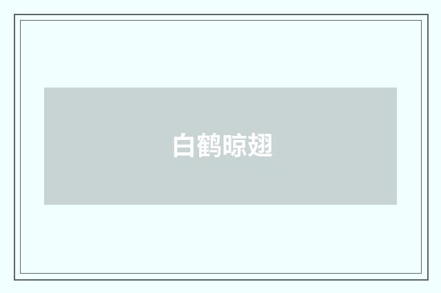 白鹤晾翅