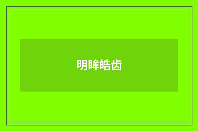 明眸皓齿