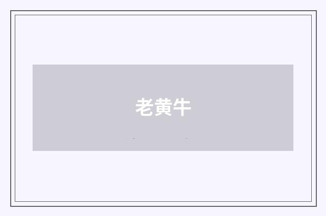 老黄牛