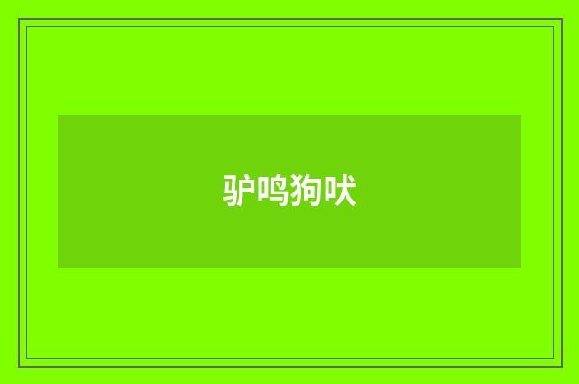 驴鸣狗吠