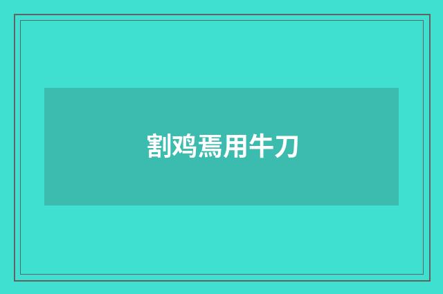 割鸡焉用牛刀