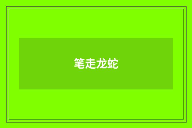 笔走龙蛇