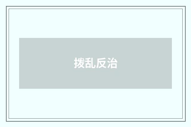 拨乱反治