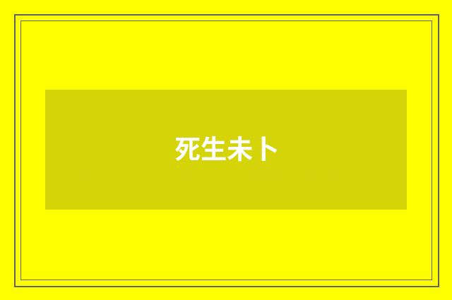 死生未卜