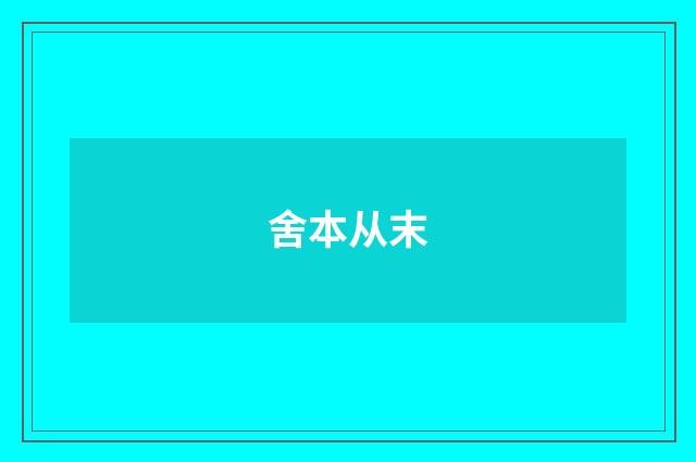 舍本从末