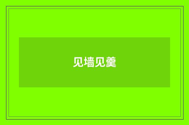 见墙见羹
