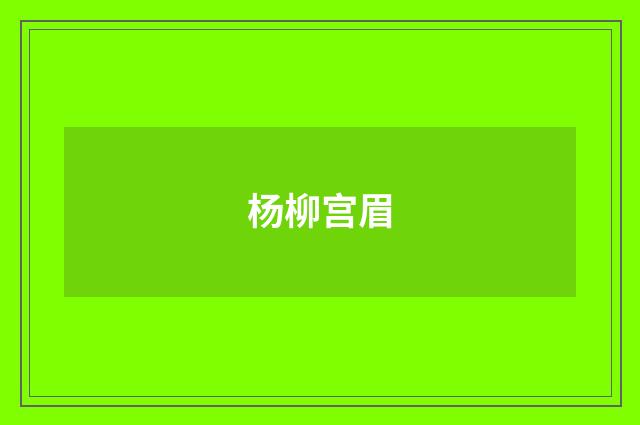 杨柳宫眉