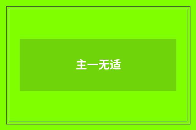 主一无适