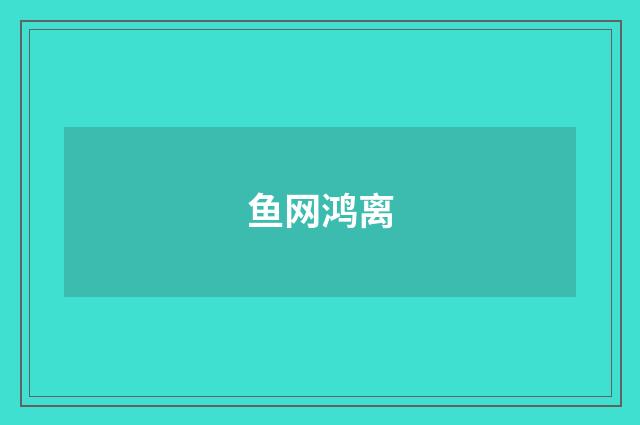 鱼网鸿离