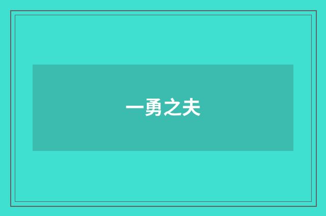 一勇之夫