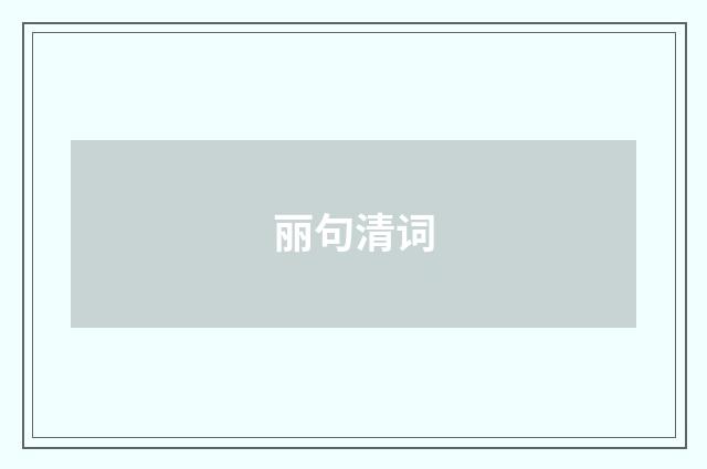 丽句清词