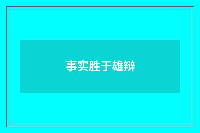 事实胜于雄辩