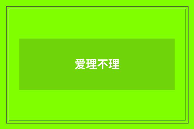 爱理不理