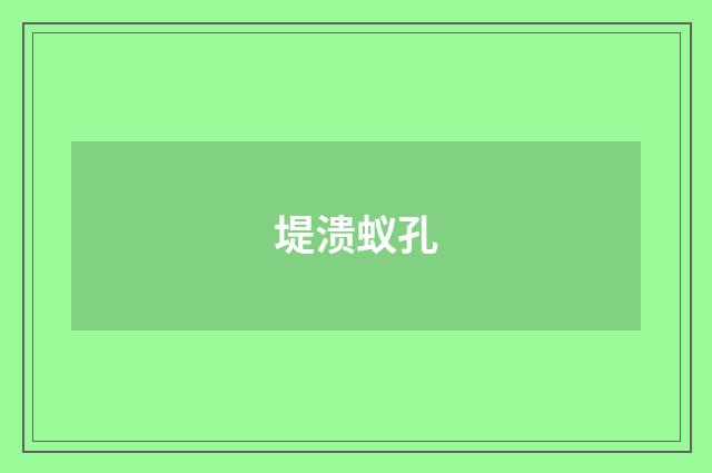 堤溃蚁孔
