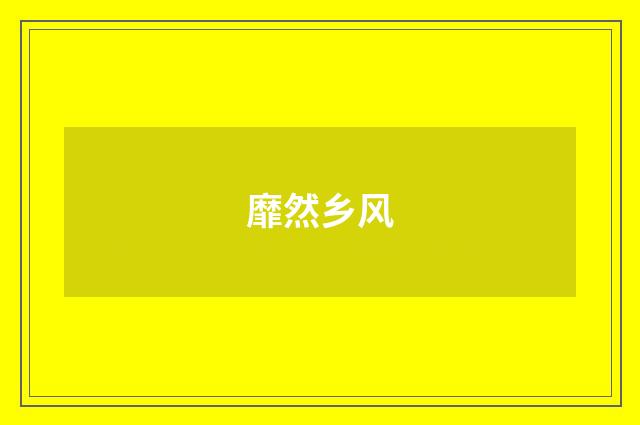 靡然乡风