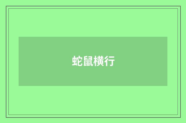 蛇鼠横行
