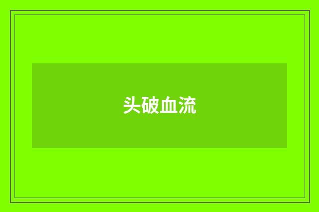 头破血流