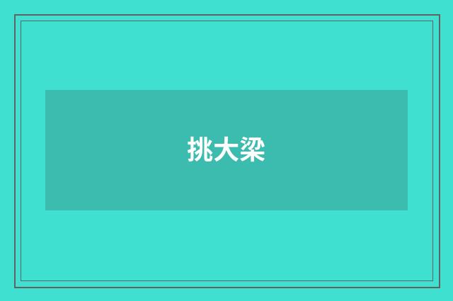 挑大梁