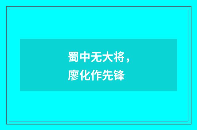 蜀中无大将,廖化作先锋