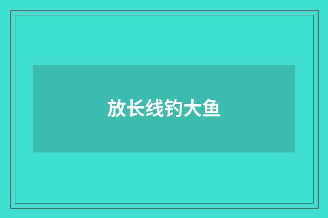 放长线钓大鱼