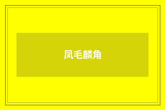 凤毛麟角