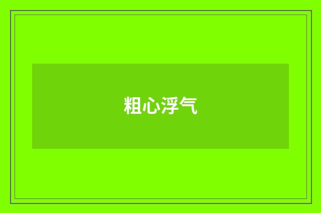 粗心浮气