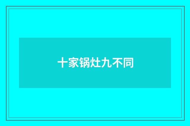 十家锅灶九不同