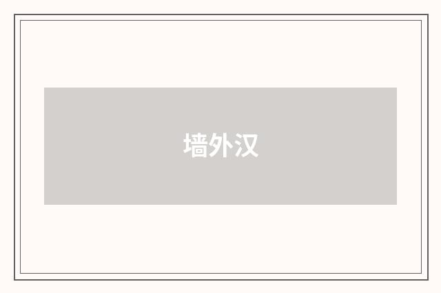 墙外汉