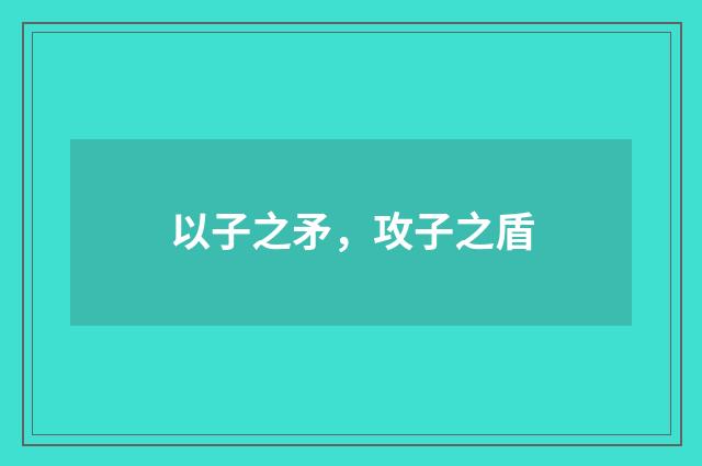 以子之矛,攻子之盾