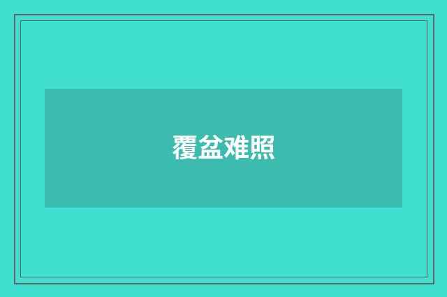 覆盆难照