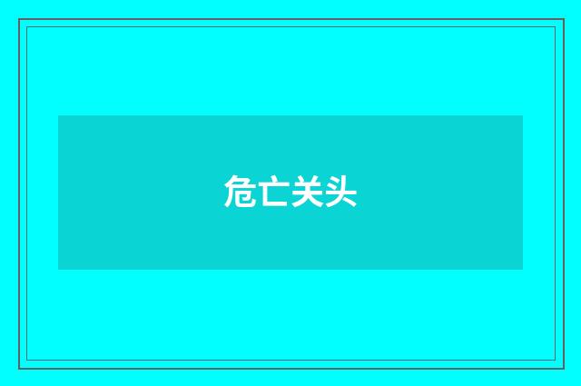 危亡关头