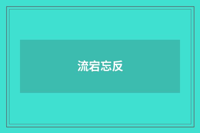 流宕忘反