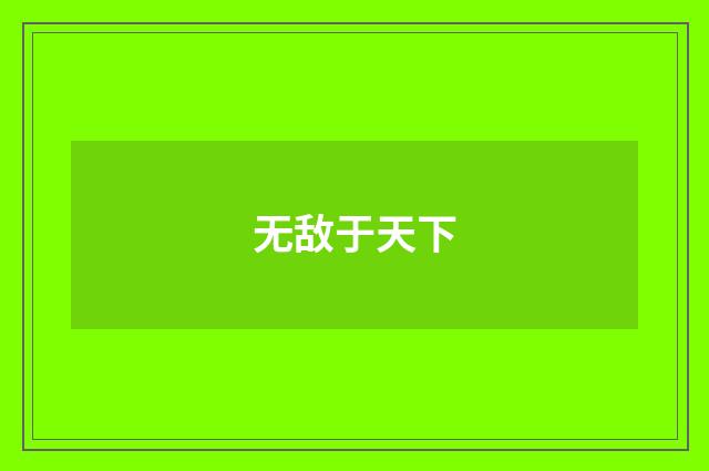 无敌于天下