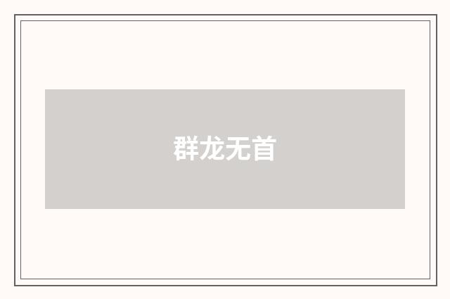 群龙无首