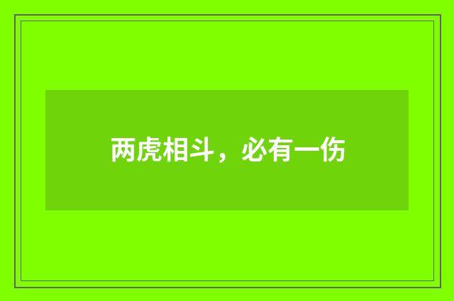 两虎相斗，必有一伤